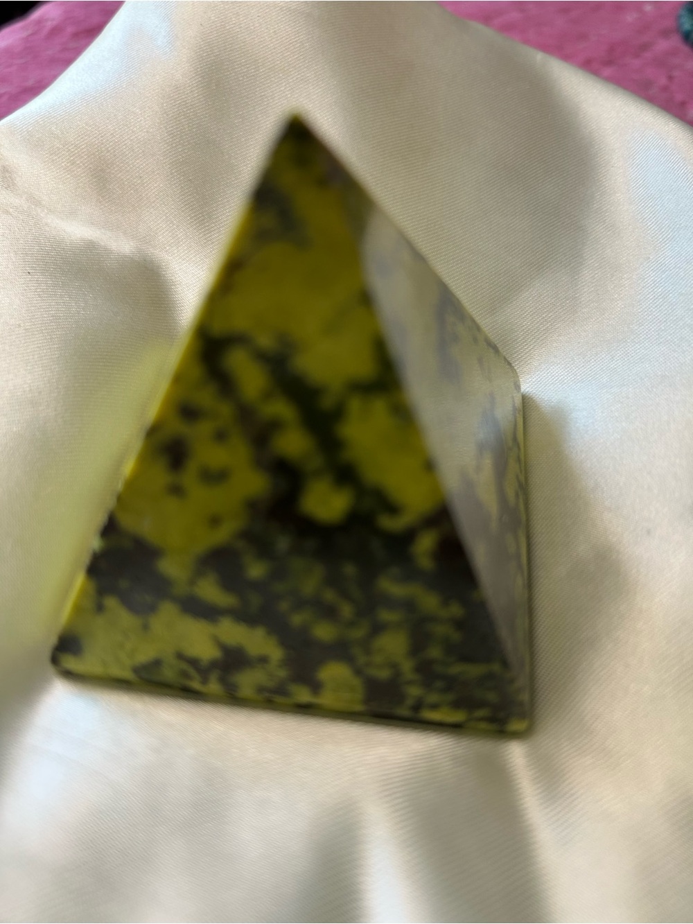 Serpentine Pyramid Stone Decorative Accent